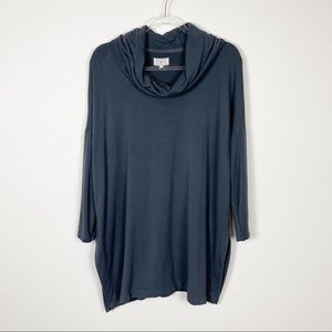 Lou & Grey Signaturesoft Cowl‎ Neck Blue Grey Tunic Top Medium